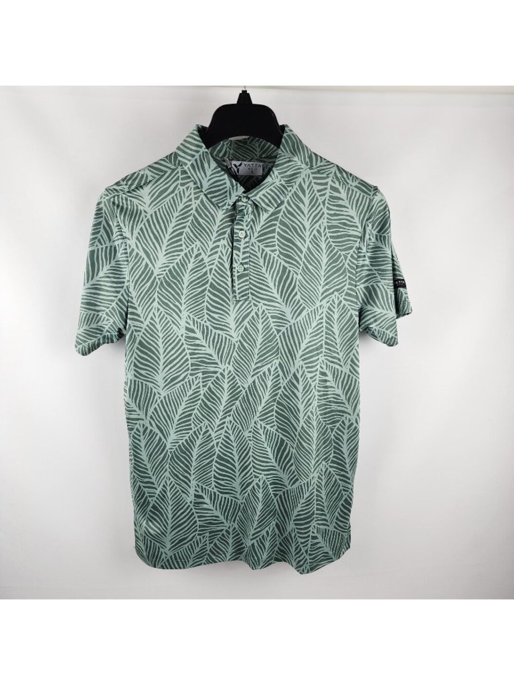 Yatta Shirt Mens Small Green Multi Abstract Jungle S/S Golf Polo NWT